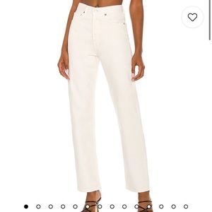 Agolde Women's Straight Leg Jeans in Cream